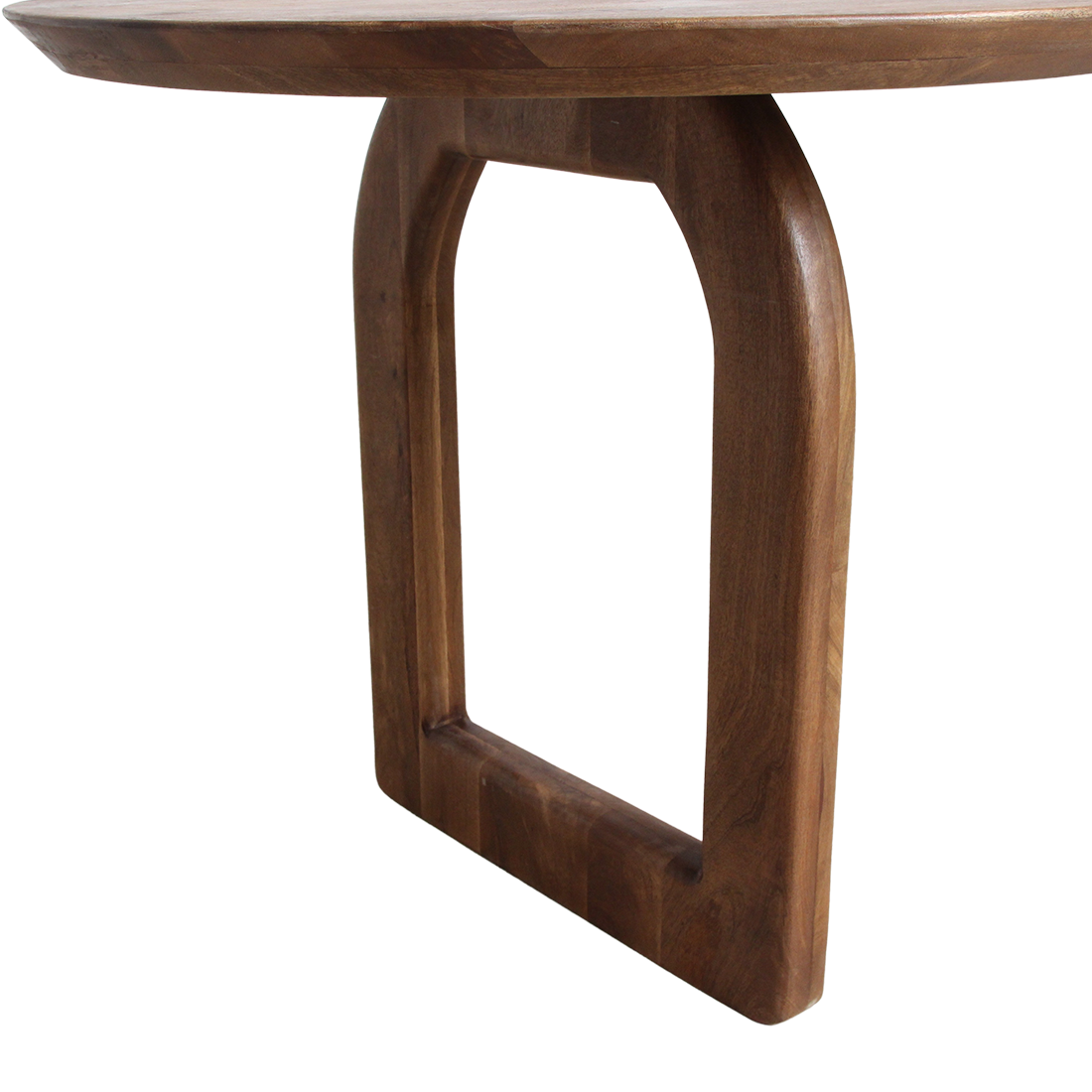 Bullnose Dining Table Open Brown 200cm Raw Materials