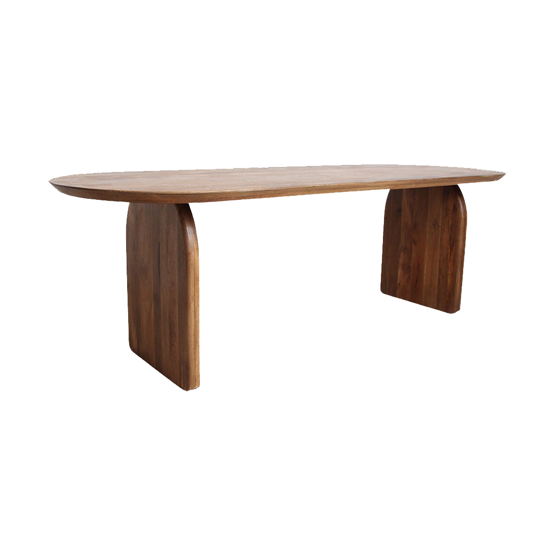 Bullnose Dining Table Closed Brown 200cm Raw Materials