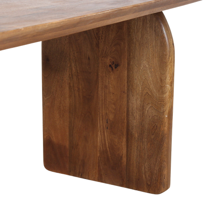 Bullnose Dining Table Closed Brown 200cm Raw Materials