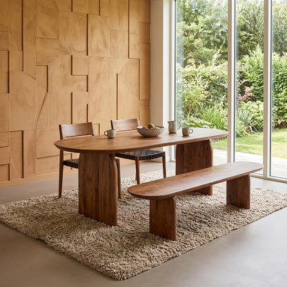 Bullnose Dining Table Closed Brown 200cm Raw Materials