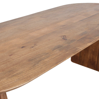 Bullnose Dining Table Closed Brown 200cm Raw Materials
