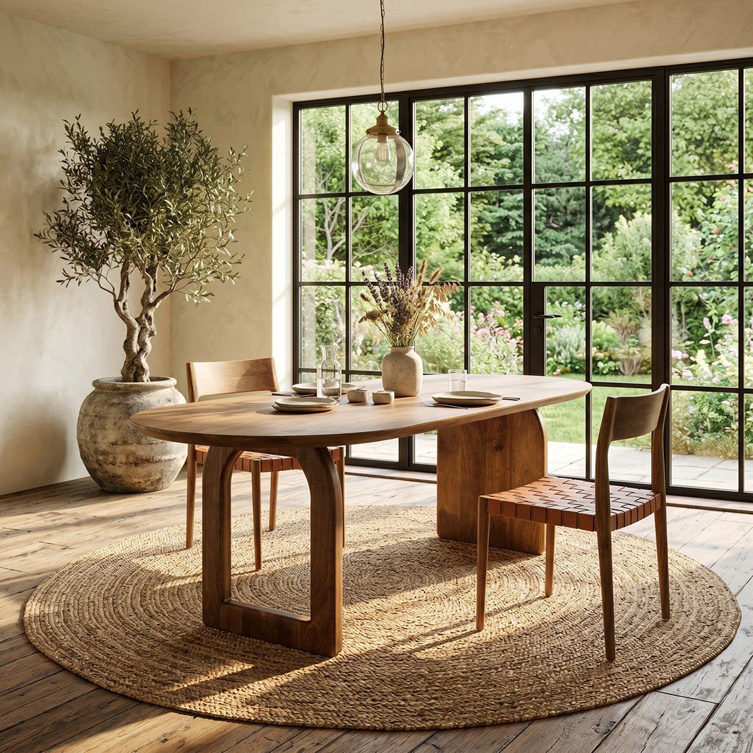 Bullnose Dining Table Mix brown 240cm Raw Materials