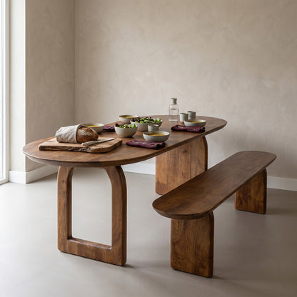 Bullnose Dining Table Mix brown 240cm Raw Materials