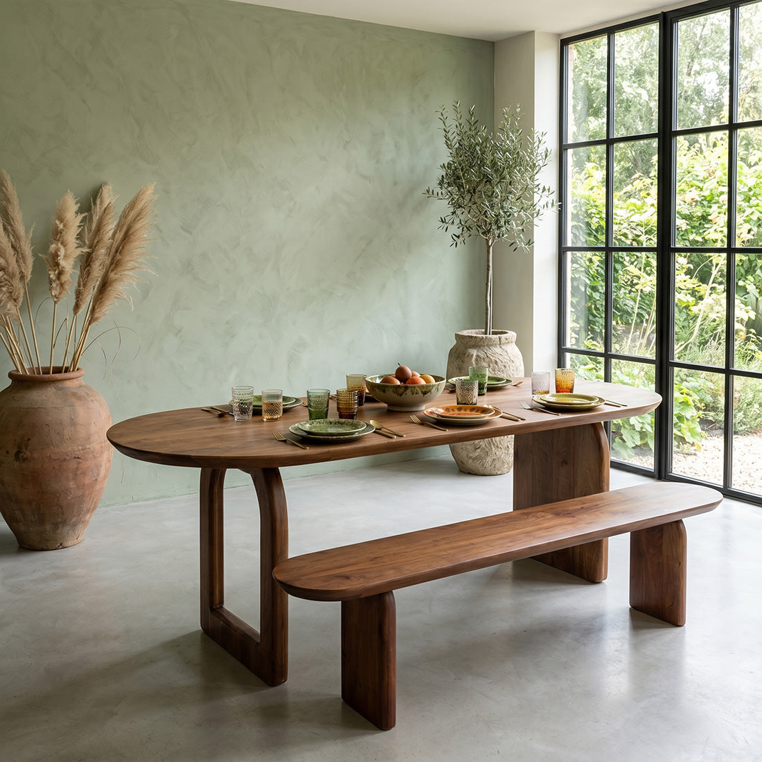 Bullnose Dining Table Mix brown 240cm Raw Materials