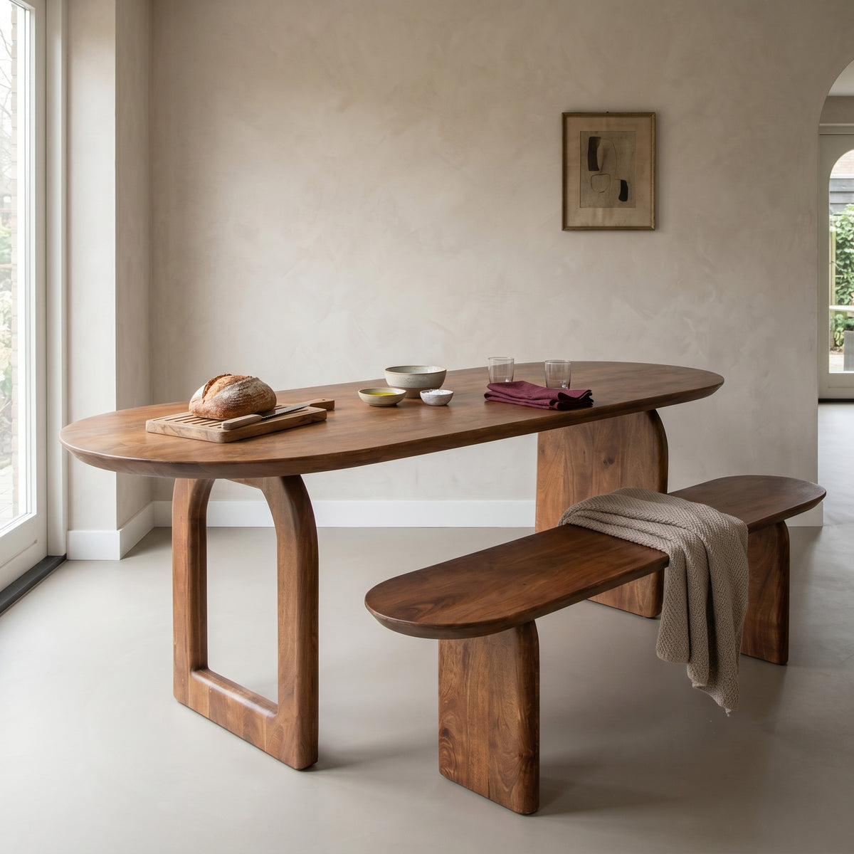 Bullnose Dining Table Mix brown 240cm Raw Materials