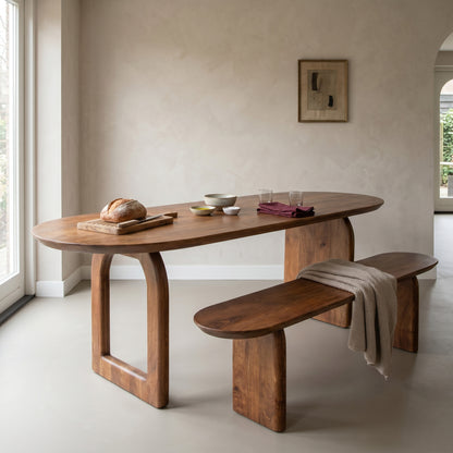 Bullnose Dining Table Mix brown 240cm Raw Materials