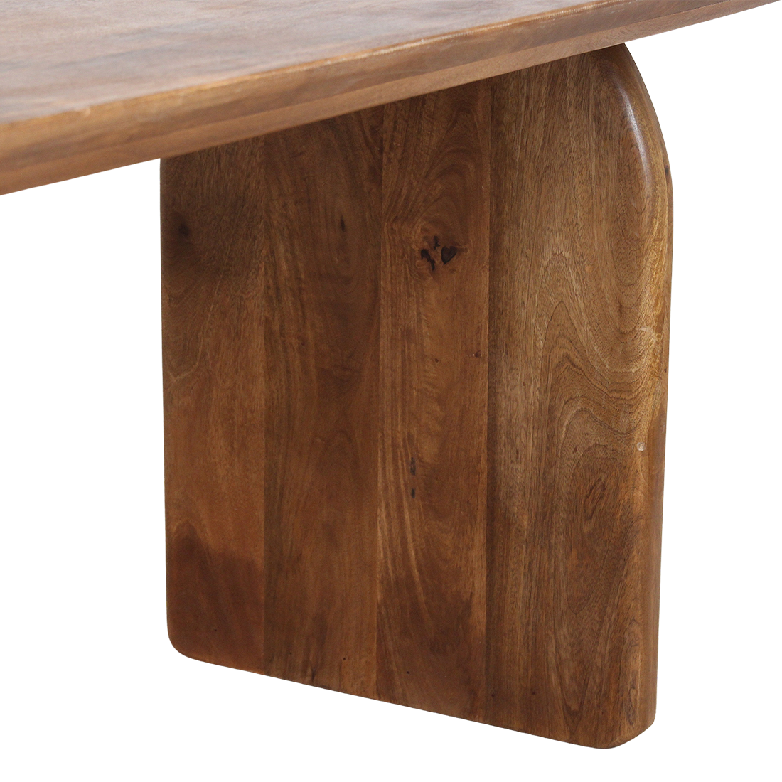 Bullnose Dining Table Closed-Grain Brown 240cm Raw Materials