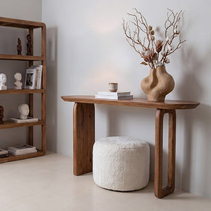 Bullnose Console Table Brown Raw Materials