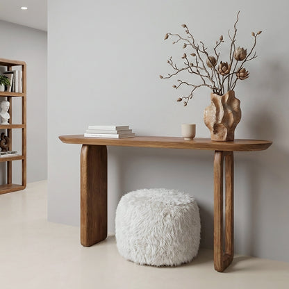 Bullnose Console Table Brown Raw Materials