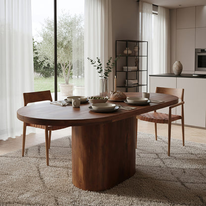 Dining Table Bullnose Oblong Oval Mango Wood 240cm Raw Materials