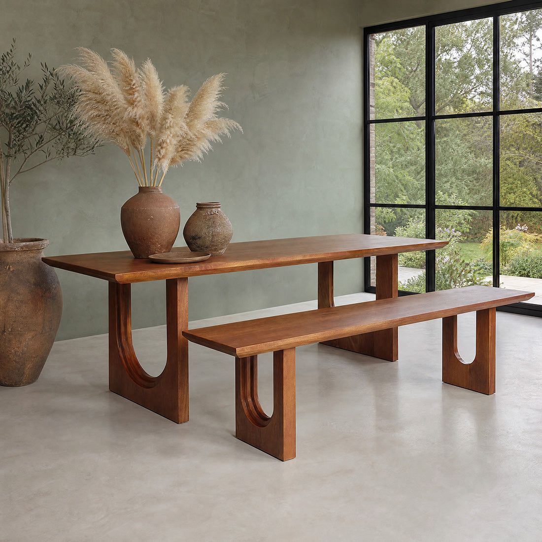 Dining Table Bullnose Chamfered Arch Mango Wood 180cm Raw Materials