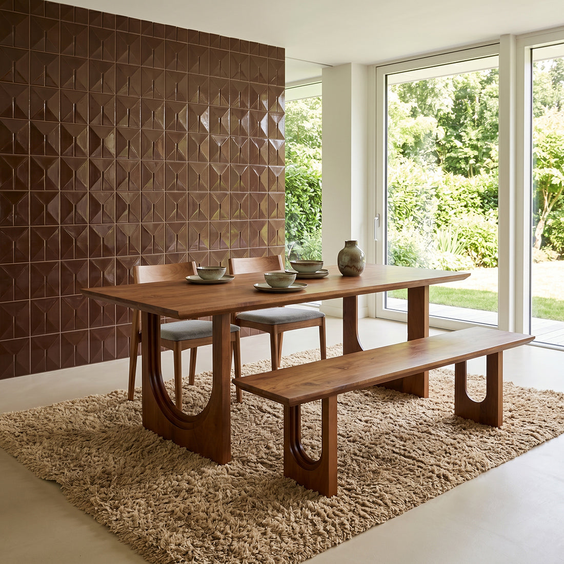 Dining Table Bullnose Chamfered Arch Mango Wood 240 cm Raw Materials