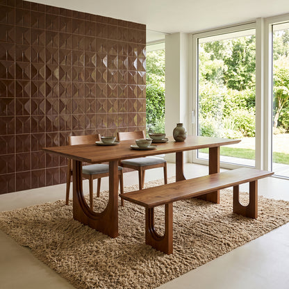 Dining Table Bullnose Chamfered Arch Mango Wood 240 cm Raw Materials