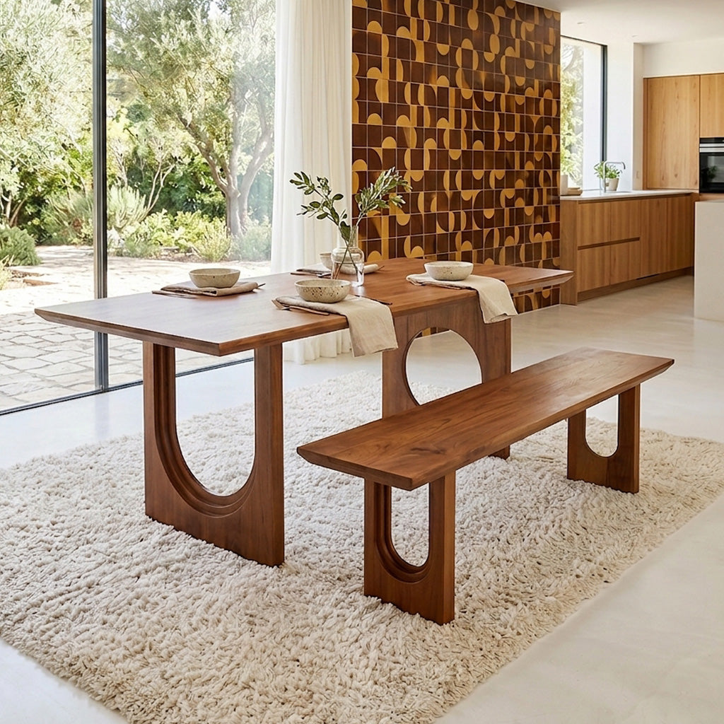 Dining Table Bullnose Chamfered Mix Mango Wood 240cm Raw Materials