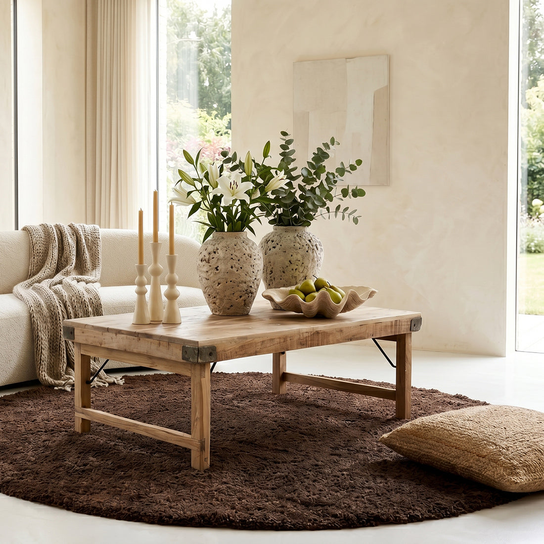 Limewash Folding Coffee Table Raw Materials