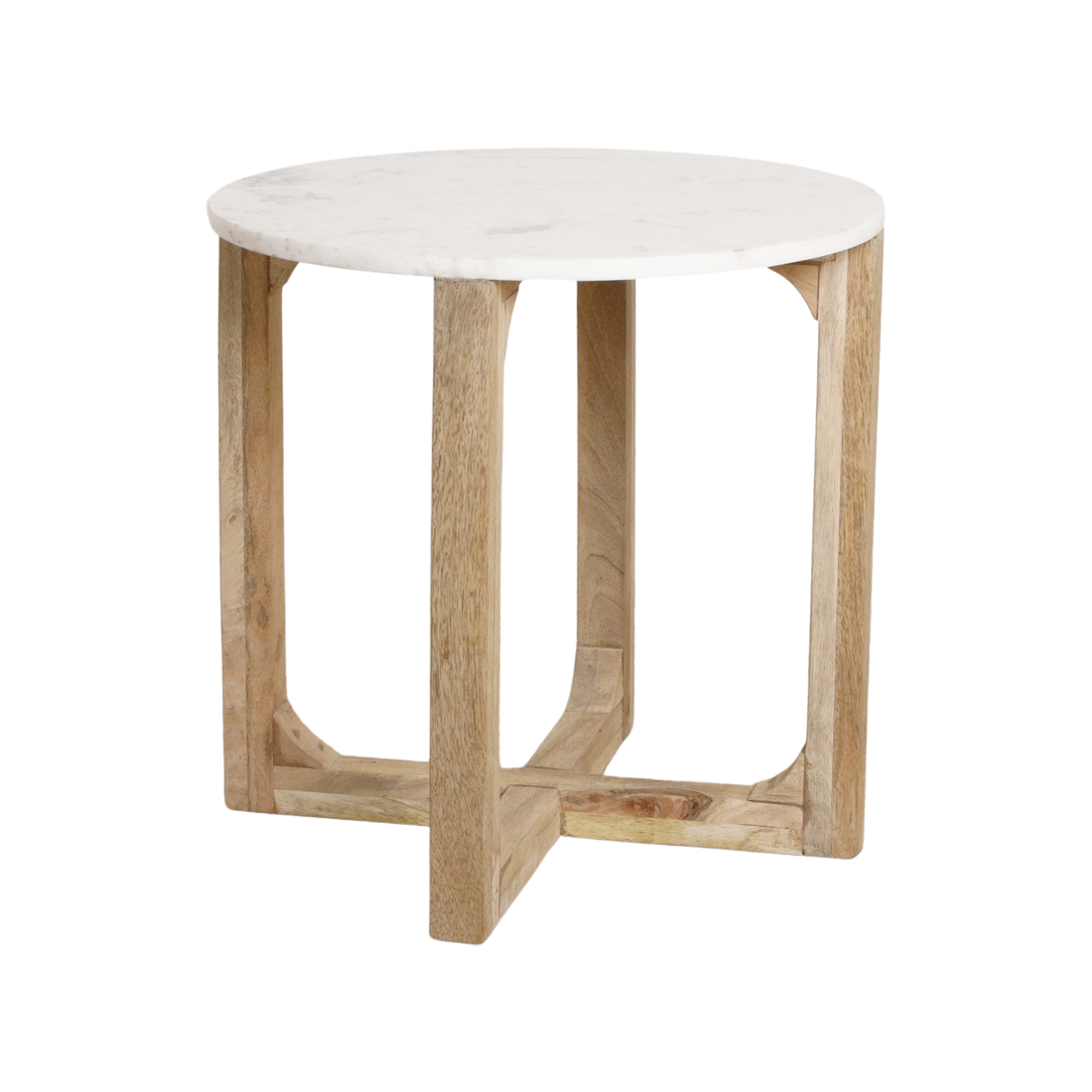 Marble side table Round White Raw Materials