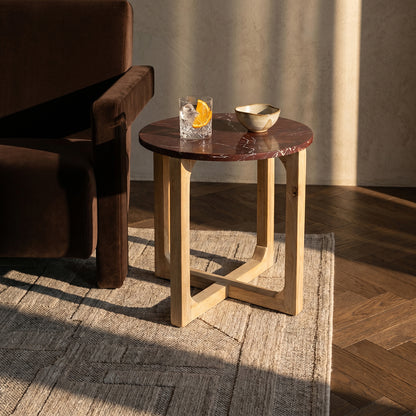 Marble side table round ‘Cherry’ Raw Materials