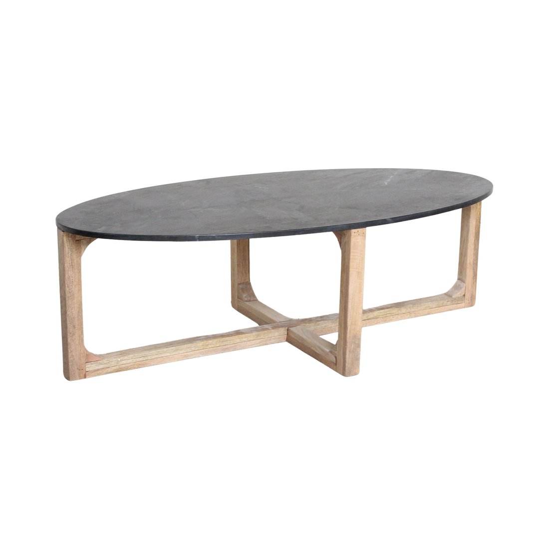 Oval Black Marble Coffee Table Raw Materials