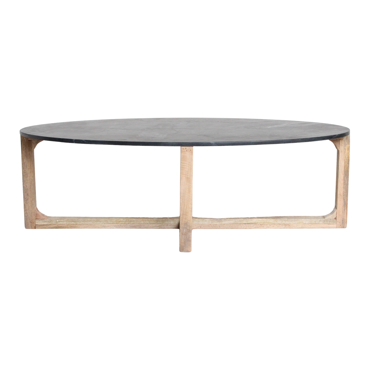Oval Black Marble Coffee Table Raw Materials