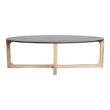 Oval Black Marble Coffee Table Raw Materials