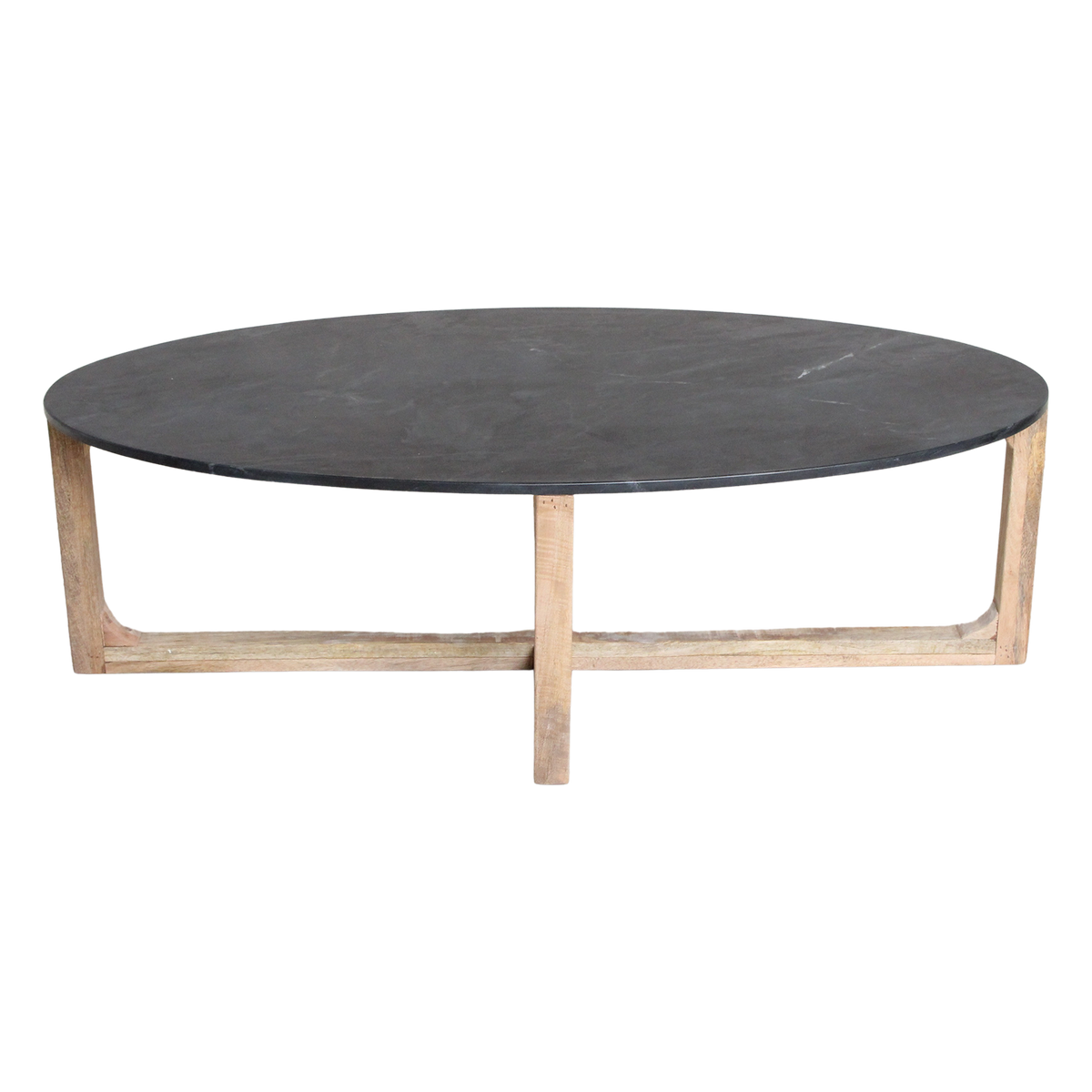 Oval Black Marble Coffee Table Raw Materials