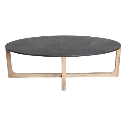 Oval Black Marble Coffee Table Raw Materials