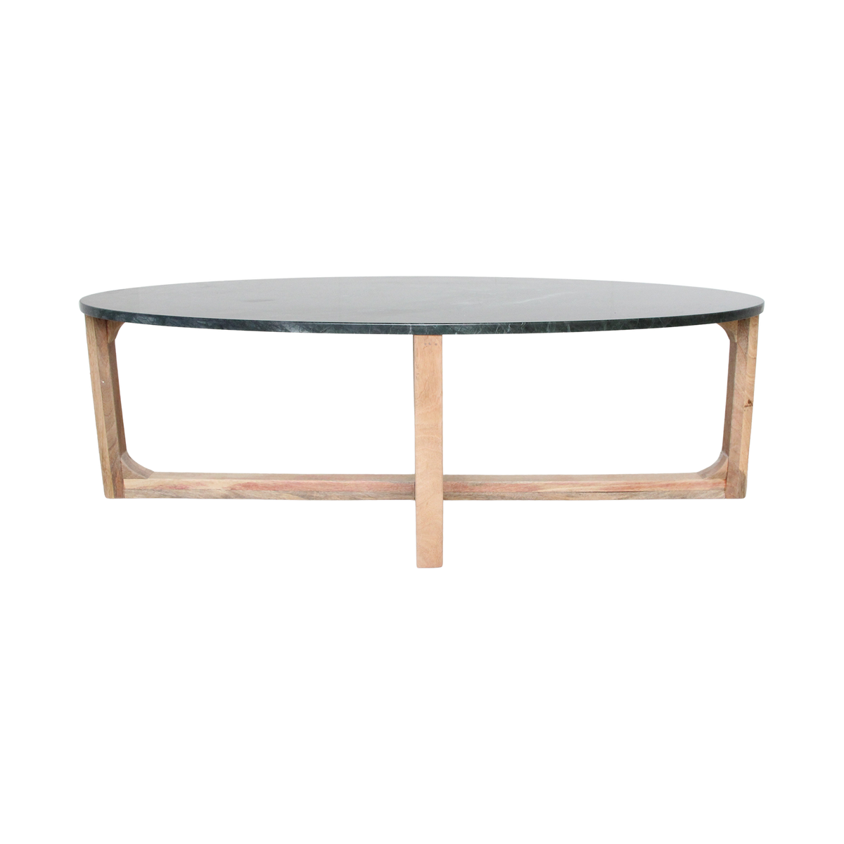 Coffee Table Marble Oval Green Raw Materials