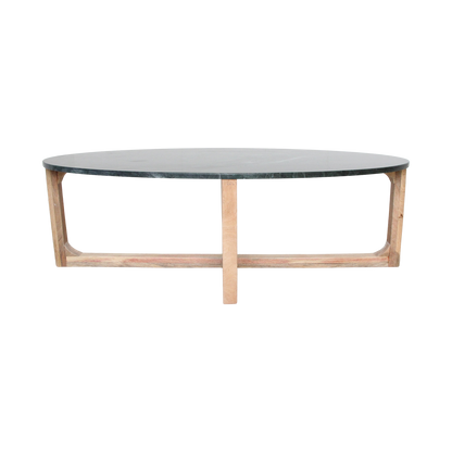 Coffee Table Marble Oval Green Raw Materials