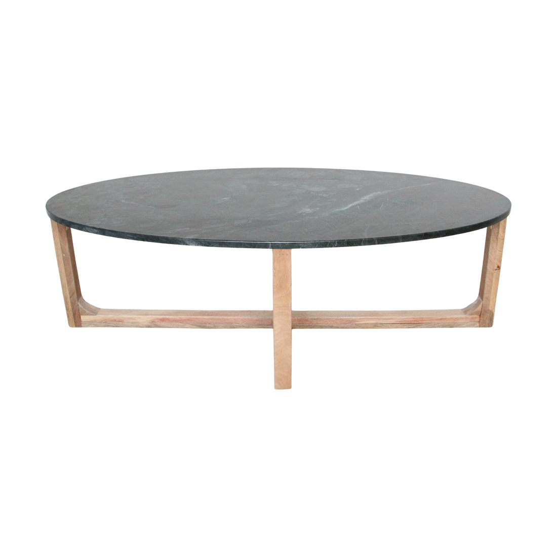 Coffee Table Marble Oval Green Raw Materials