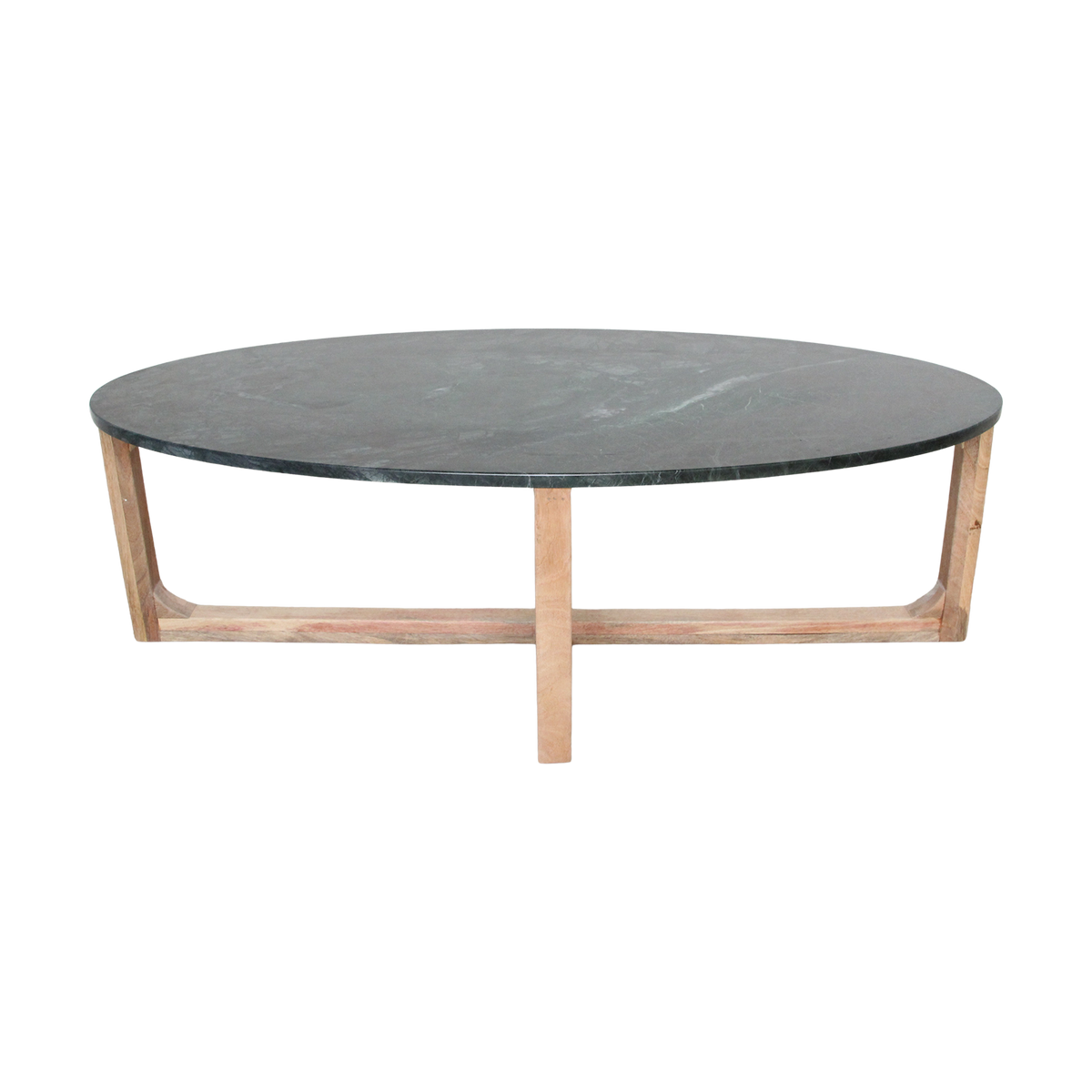 Coffee Table Marble Oval Green Raw Materials