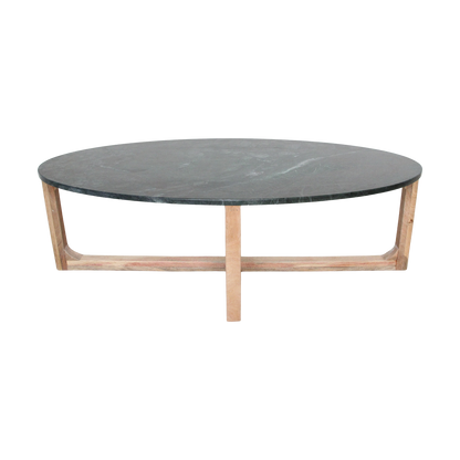 Coffee Table Marble Oval Green Raw Materials