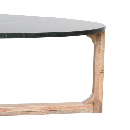 Coffee Table Marble Oval Green Raw Materials
