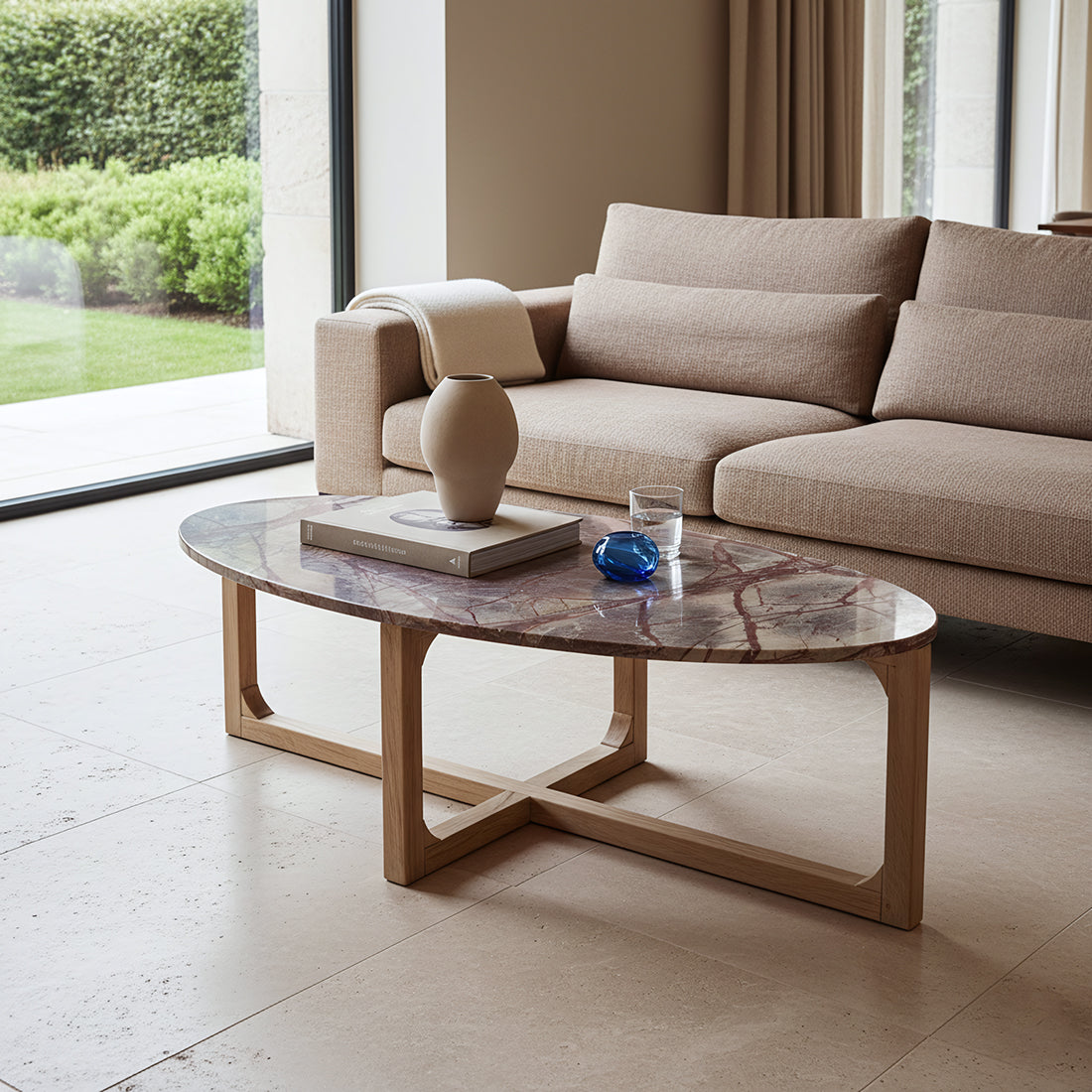 Oval Marble Coffee Table Bizar Raw Materials