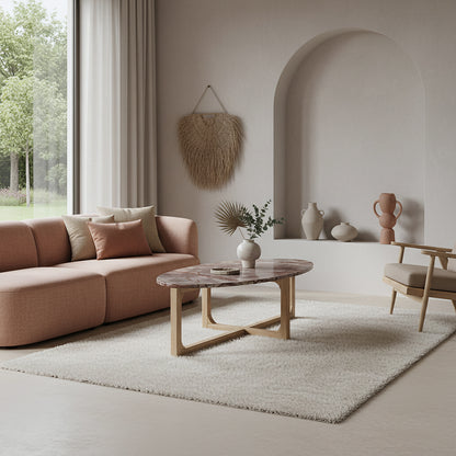 Oval Marble Coffee Table Bizar Raw Materials