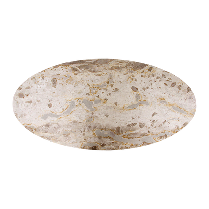 Oval Marble Coffee Table Cream Raw Materials