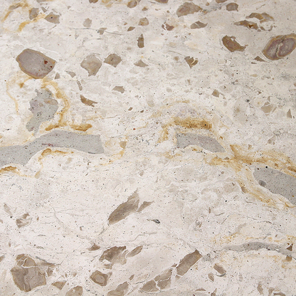 Oval Marble Coffee Table Cream Raw Materials