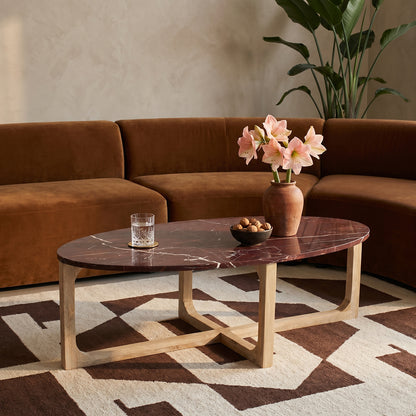 Oval Marble Coffee Table ‘Cherry’ Raw Materials