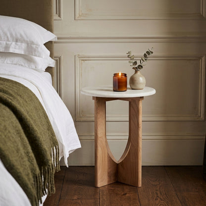 Side table Kuching White Marble Raw Materials
