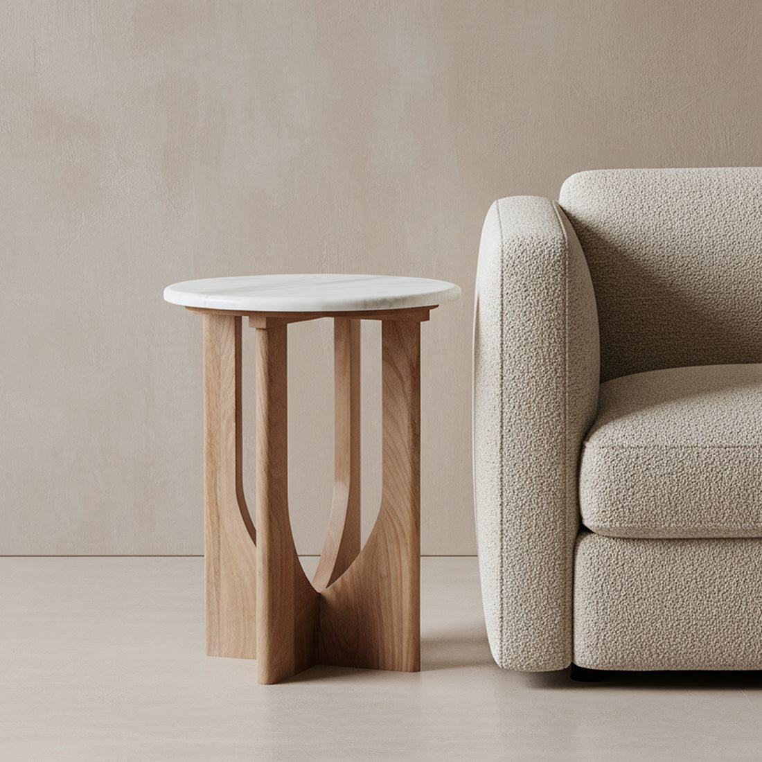 Side table Kuching White Marble Raw Materials
