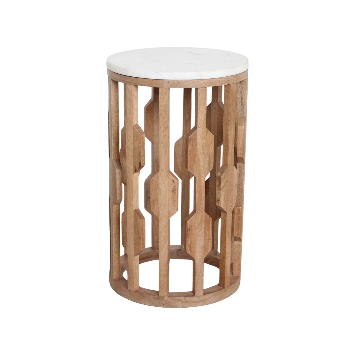 Marble Side Table Atjeh White Ø40x50cm Raw Materials