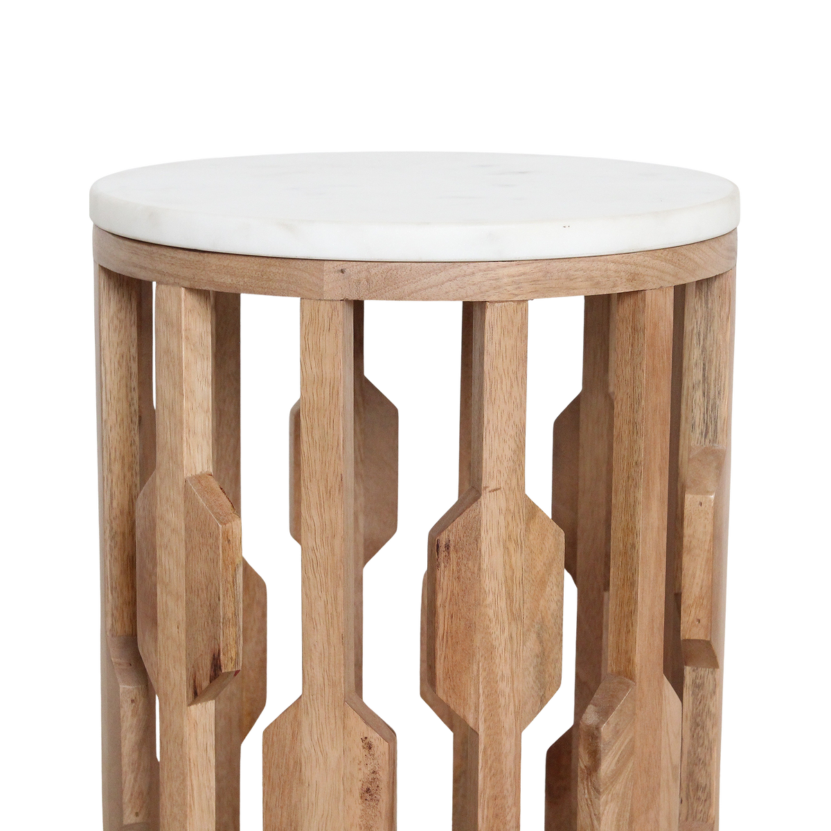 Marble Side Table Atjeh White Ø40x50cm Raw Materials