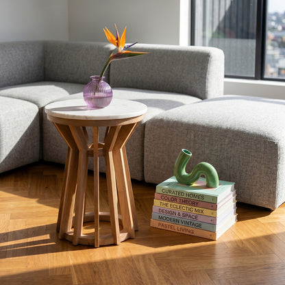 Side table Sarawak Marble White Raw Materials