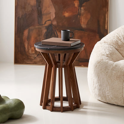 Side table Sabah Black Marble Ø40x50cm Raw Materials