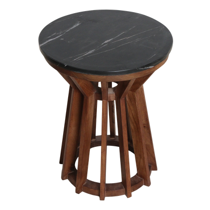 Side table Sabah Black Marble Ø40x50cm Raw Materials