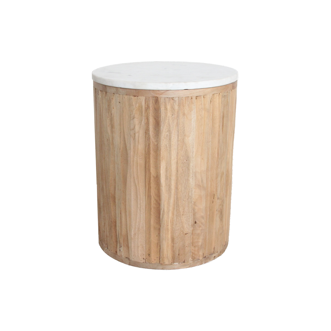 Round Side Table Malakka White Marble Raw Materials