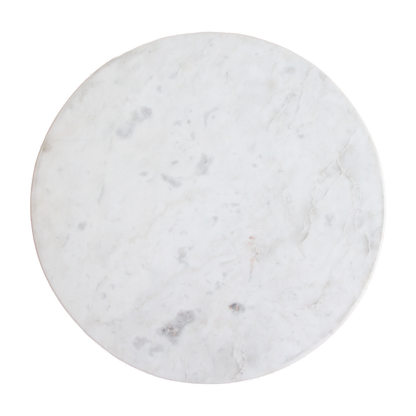 Round Side Table Malakka White Marble Raw Materials
