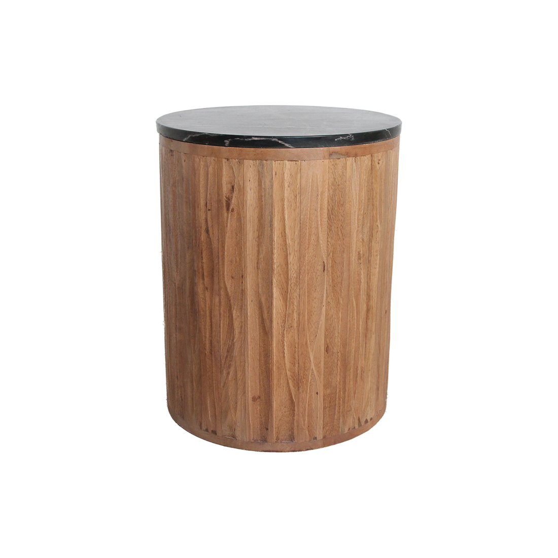 Round Side Table Langkawi Black Marble Raw Materials