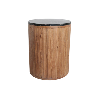 Round Side Table Langkawi Black Marble Raw Materials