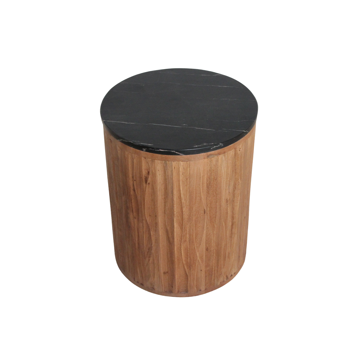 Round Side Table Langkawi Black Marble Raw Materials