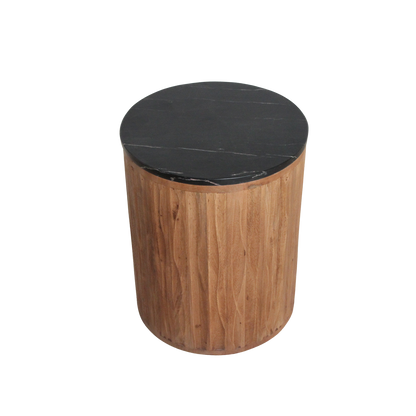 Round Side Table Langkawi Black Marble Raw Materials